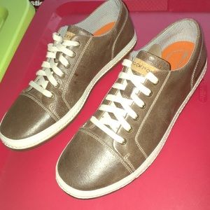 Rockport glossy brown leather shoes sneakers NEW in box mens size 10
